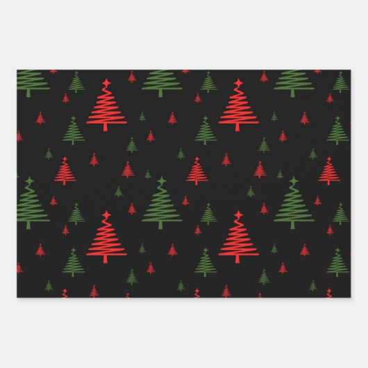 Weihnachtsbaumstruktur Geschenkpapier Set (Vorderseite)