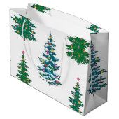 Weihnachtsbaumstruktur Große Geschenktüte (Rückseite Schrägansicht)