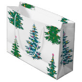 Weihnachtsbaumstruktur Große Geschenktüte (Vorderseite Schrägansicht)