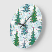 Weihnachtsbaumstruktur Große Wanduhr (Winkel)