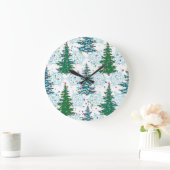 Weihnachtsbaumstruktur Große Wanduhr (Zuhause)