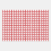 Weihnachtsbaumstruktur in Rot-Weiß-Spitzen Geschenkpapier Set (Vorderseite)