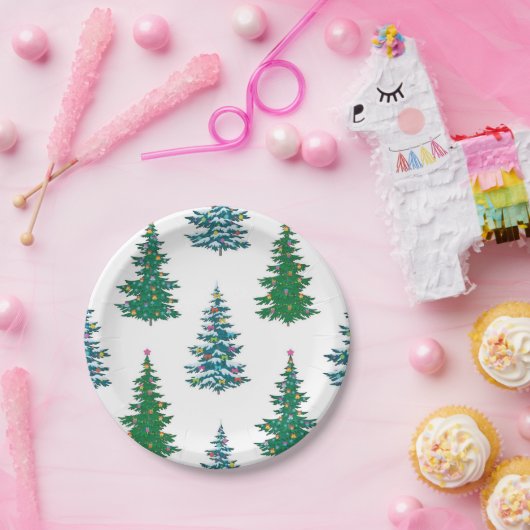 Weihnachtsbaumstruktur Pappteller (Party)