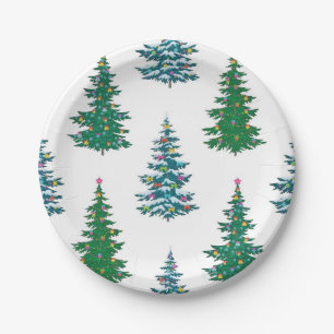 Weihnachtsbaumstruktur Pappteller