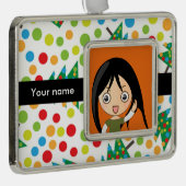 Weihnachtsbaumstruktur Rahmen-Ornament Silber (Rechts)