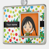 Weihnachtsbaumstruktur Rahmen-Ornament Silber (Links)