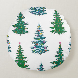Weihnachtsbaumstruktur Rundes Kissen