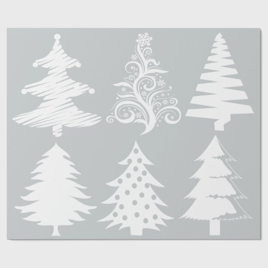 Weihnachtsbaumstruktur silberweiß geschenkpapier (Flach)