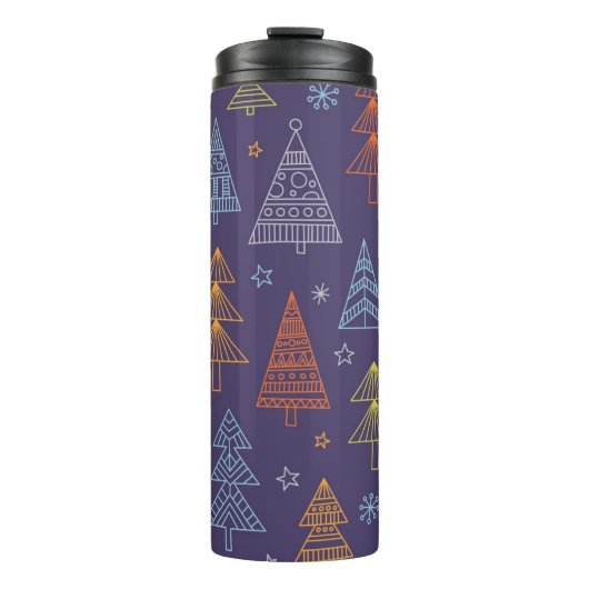 Weihnachtsbaumstruktur Thermosbecher (Vorderseite)