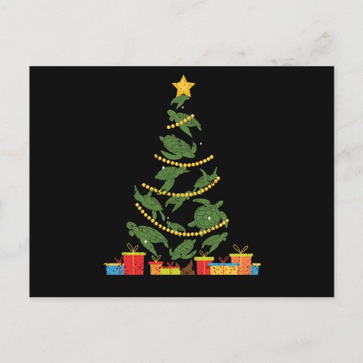 Weihnachtsbaumtier der Meeresschildkröte Xmas PJs Postkarte (Vorderseite)