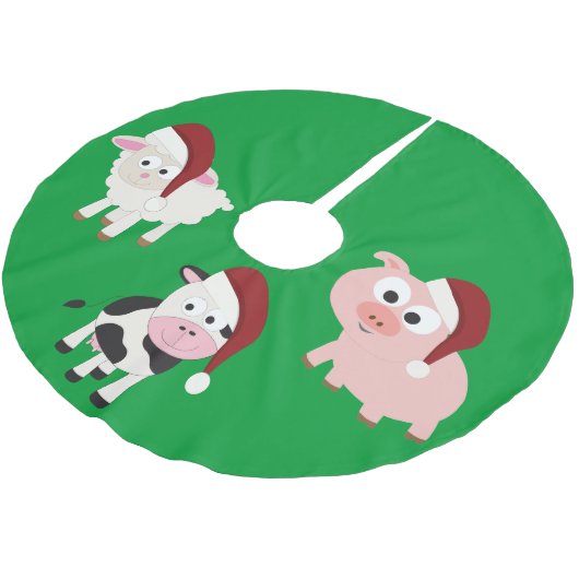 Weihnachtsbaumtiere Polyester Weihnachtsbaumdecke (Schrägansicht)