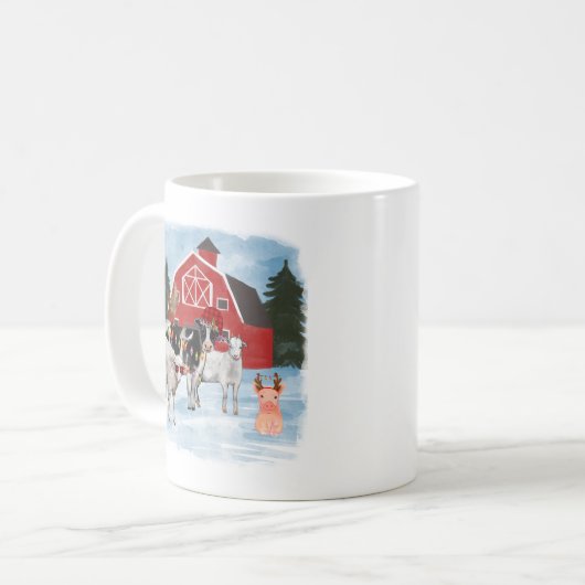 Weihnachtsbaumtiere & Stall Kaffeetasse (Vorderseite Links)