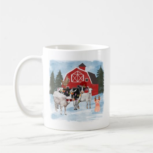 Weihnachtsbaumtiere & Stall Kaffeetasse (Links)