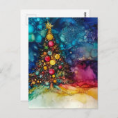 Weihnachtsbaumtinten Postkarte (Vorne/Hinten)
