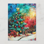 Weihnachtsbaumtinten Postkarte (Vorderseite)