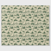 Weihnachtsbaumtraktor Geschenkpapier (Flach)