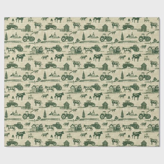 Weihnachtsbaumtraktor Geschenkpapier (Flach)