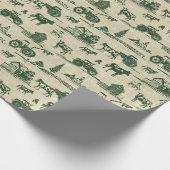 Weihnachtsbaumtraktor Geschenkpapier (Ecke)