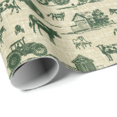 Weihnachtsbaumtraktor Geschenkpapier (Rolleneckpunkt)