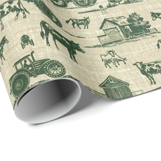 Weihnachtsbaumtraktor Geschenkpapier (Rolleneckpunkt)