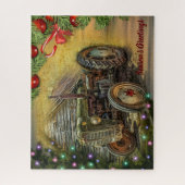 Weihnachtsbaumtraktor mit Weihnachtsbaum Puzzle (Vertikal)