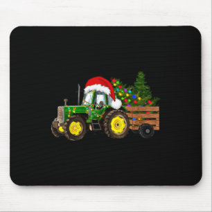 Weihnachtsbaumtraktor Weihnachtsmannmütze Weihnach Mousepad