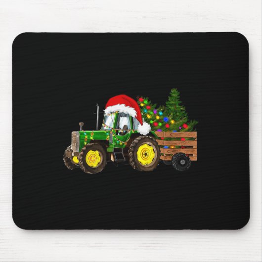 Weihnachtsbaumtraktor Weihnachtsmannmütze Weihnach Mousepad (Vorne)