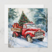 Weihnachtsbaumtransporter Feiertagskarte (Vorne/Hinten)