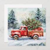 Weihnachtsbaumtransporter Feiertagskarte (Vorne/Hinten)