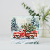 Weihnachtsbaumtransporter Feiertagskarte (Stehend Vorderseite)