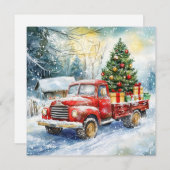 Weihnachtsbaumtransporter Feiertagskarte (Vorne/Hinten)