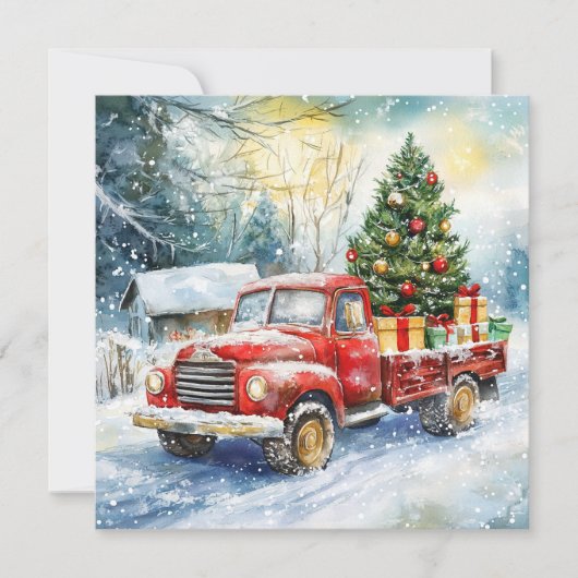 Weihnachtsbaumtransporter Feiertagskarte (Vorderseite)