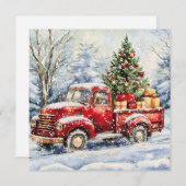 Weihnachtsbaumtransporter Feiertagskarte (Vorne/Hinten)