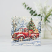 Weihnachtsbaumtransporter Feiertagskarte (Stehend Vorderseite)