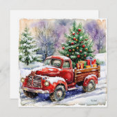 Weihnachtsbaumtransporter Feiertagskarte (Vorne/Hinten)