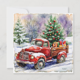 Weihnachtsbaumtransporter Feiertagskarte