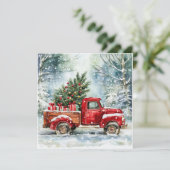 Weihnachtsbaumtransporter Feiertagskarte (Stehend Vorderseite)