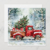 Weihnachtsbaumtransporter Feiertagskarte (Vorne/Hinten)