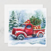 Weihnachtsbaumtransporter Feiertagskarte (Vorne/Hinten)