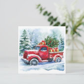 Weihnachtsbaumtransporter Feiertagskarte (Stehend Vorderseite)