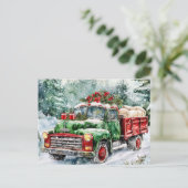 Weihnachtsbaumtransporter Feiertagspostkarte (Stehend Vorderseite)