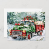 Weihnachtsbaumtransporter Feiertagspostkarte (Vorne/Hinten)