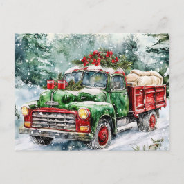 Weihnachtsbaumtransporter Feiertagspostkarte