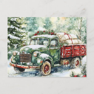 Weihnachtsbaumtransporter Feiertagspostkarte