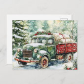 Weihnachtsbaumtransporter Feiertagspostkarte (Vorne/Hinten)