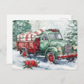 Weihnachtsbaumtransporter Feiertagspostkarte (Vorne/Hinten)