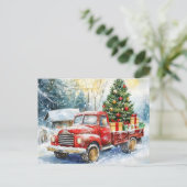 Weihnachtsbaumtransporter Feiertagspostkarte (Stehend Vorderseite)
