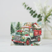Weihnachtsbaumtransporter Feiertagspostkarte (Stehend Vorderseite)