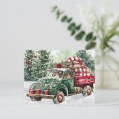 Weihnachtsbaumtransporter Feiertagspostkarte (Stehend Vorderseite)