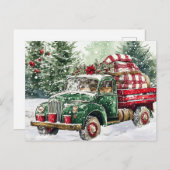 Weihnachtsbaumtransporter Feiertagspostkarte (Vorne/Hinten)